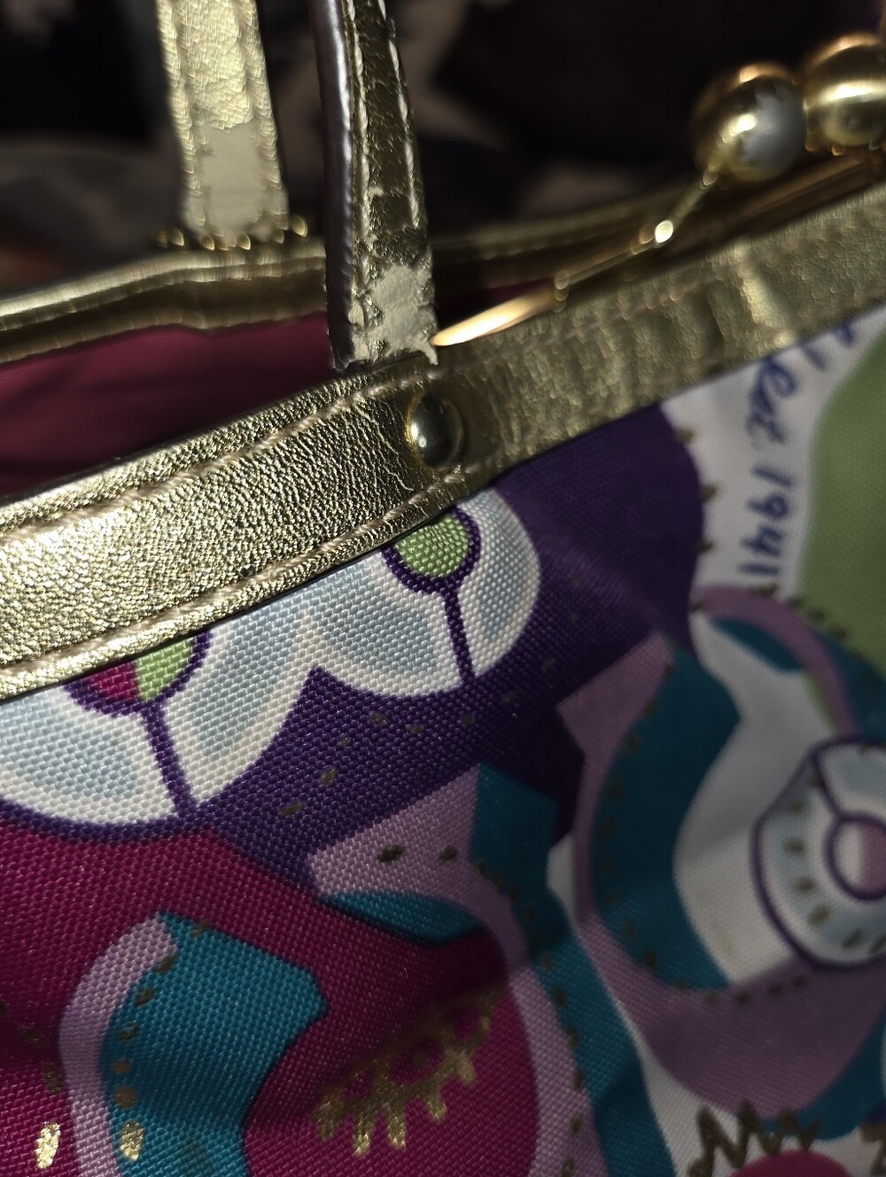 Coach Poppy Kiss Lock Shoulder Bag - Picture 11 of 11